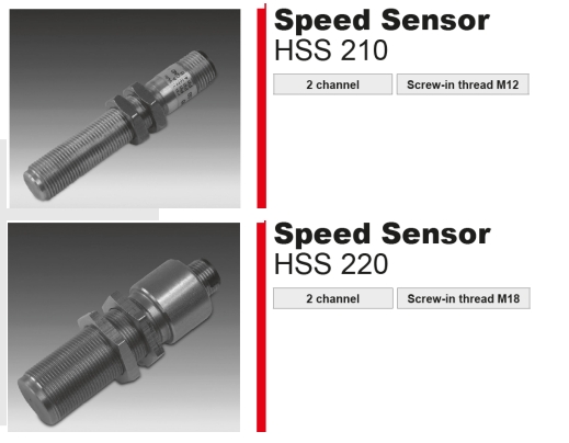 HYDAC HSS 210, 220 speed sensors特色說明