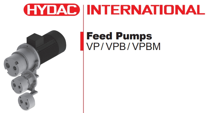 HYDAC VP, VPB and VPBM Feed Pumps brochure進給泵型錄規格