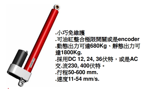 HEZ U type by DC or AC power 電動缸U type採用DC或是AC電源介紹說明